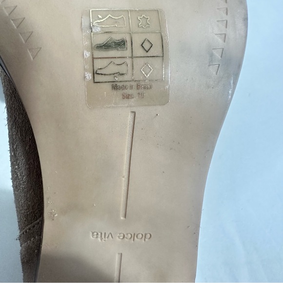 Dolce Vita Womens Sz 10 Boots Spade Tan Suede Block Heel Pull On Ankle Booties - Picture 12 of 12